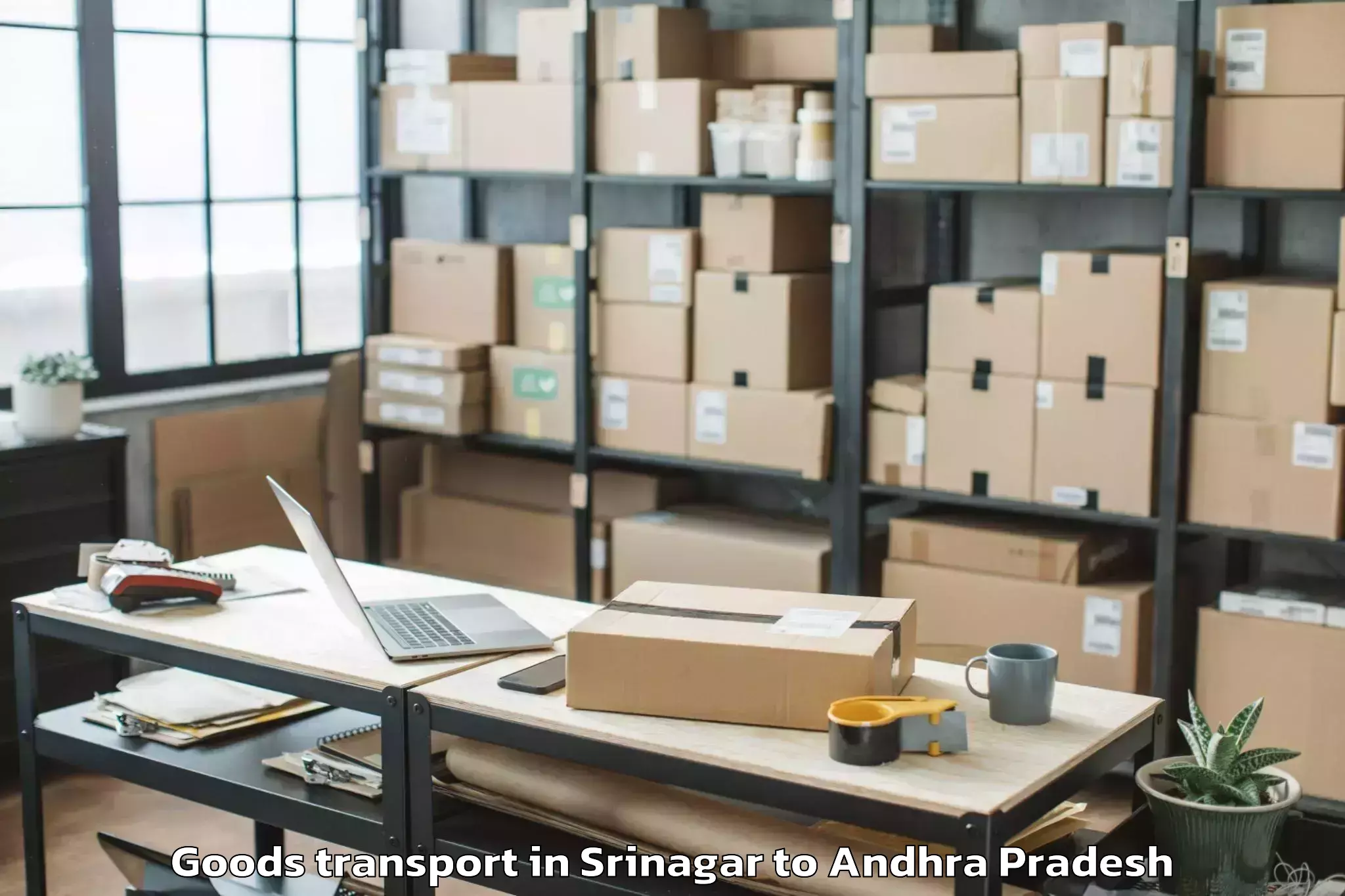 Leading Srinagar to Rudravaram Goods Transport Provider